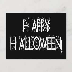 Nacht-tijd Happy Halloween-tekst Briefkaart