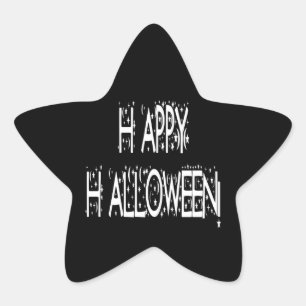 Nacht-tijd Happy Halloween-tekst Ster Sticker