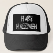 Nacht-tijd Happy Halloween-tekst Trucker Pet (Voorkant)