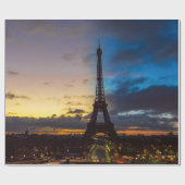 Nacht tot dag over Eiffeltoren uit Trocadero Cadeaupapier (Vlak)