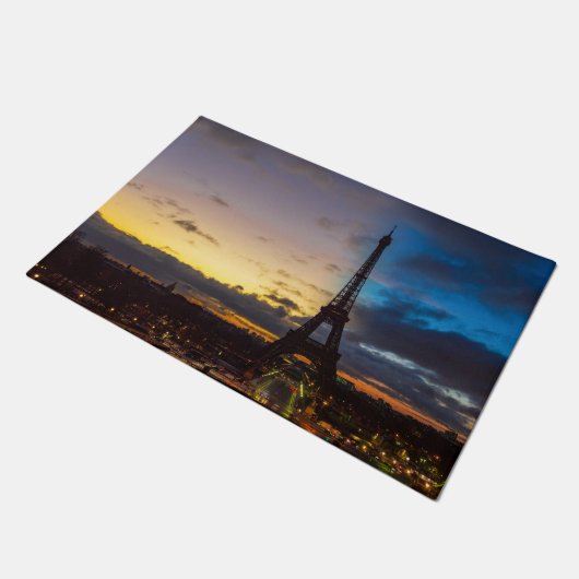Nacht tot dag over Eiffeltoren uit Trocadero Deurmat (Schuin)
