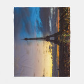 Nacht tot dag over Eiffeltoren uit Trocadero Fleece Deken (Voorkant)
