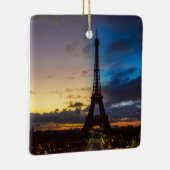 Nacht tot dag over Eiffeltoren uit Trocadero Keramisch Ornament (Rechts)