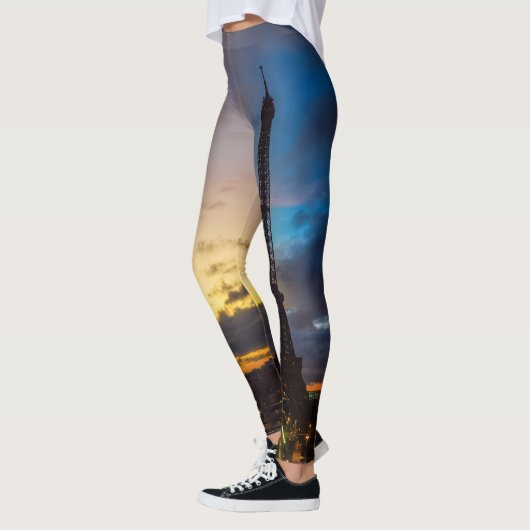 Nacht tot dag over Eiffeltoren uit Trocadero Leggings (Links)