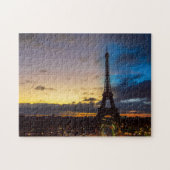 Nacht tot dag over Eiffeltoren uit Trocadero Legpuzzel (Horizontaal)