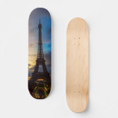Nacht tot dag over Eiffeltoren uit Trocadero Persoonlijk Skateboard (Voorkant)