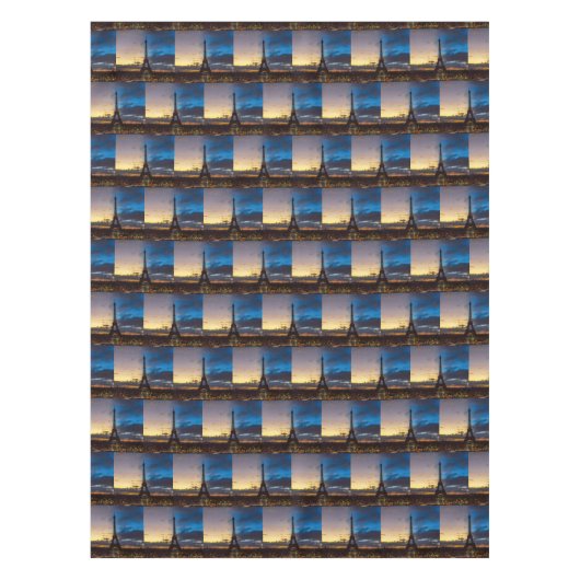 Nacht tot dag over Eiffeltoren uit Trocadero Tafelkleed (Voorkant)