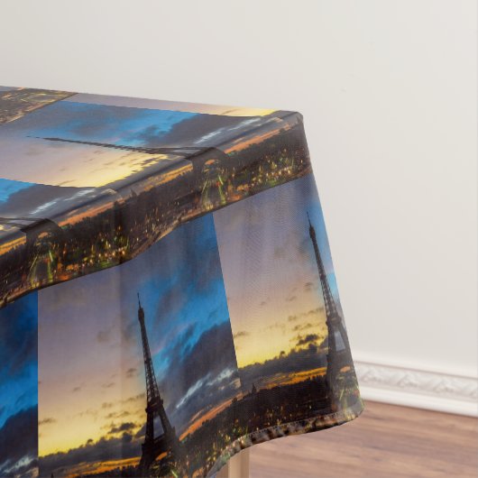 Nacht tot dag over Eiffeltoren uit Trocadero Tafelkleed (Voorbeeld)