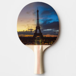 Nacht tot dag over Eiffeltoren uit Trocadero Tafeltennisbatje