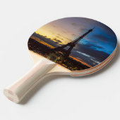 Nacht tot dag over Eiffeltoren uit Trocadero Tafeltennisbatje (Voorkant Gekanteld)