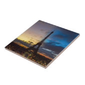 Nacht tot dag over Eiffeltoren uit Trocadero Tegeltje (Zijkant)