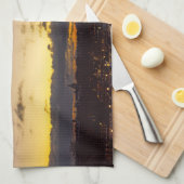 Nacht tot dag over Eiffeltoren uit Trocadero Theedoek (Quarter Fold)