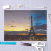 Nacht tot dag over Eiffeltoren uit Trocadero Tissuepapier (Craft)