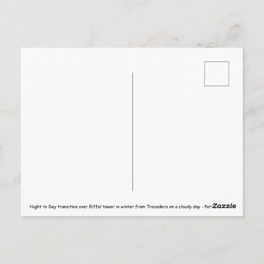 Nacht tot dag over Eiffeltoren vanuit Trocadero Briefkaart (Achterkant)