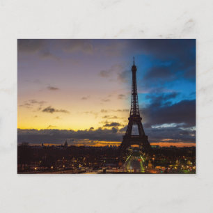 Nacht tot dag over Eiffeltoren vanuit Trocadero Briefkaart