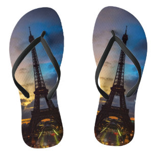 Nacht tot dag over Eiffeltoren vanuit Trocadero Teenslippers