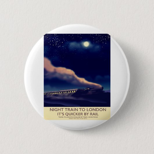 Nacht Trein Naar Londen. Ronde Button 5,7 Cm (Voorkant)