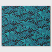 Nacht tropische palmbladeren cadeaupapier (Vlak)