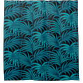 Nacht tropische palmbladeren douchegordijn (Voorkant)