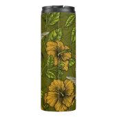 Nacht tropische tuin geel en groen thermosbeker (Achterkant)