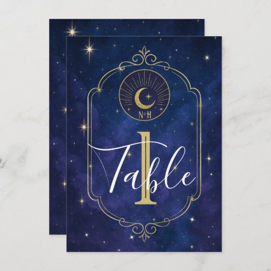 Nacht tussen de sterren hemelse hemel tafel kaart (Voorkant / Achterkant)