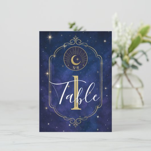 Nacht tussen de sterren hemelse hemel tafel kaart (Staand voorkant)