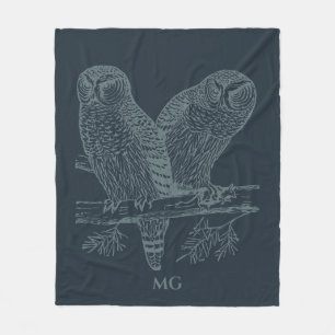 Nacht Uilen Illustratie Fleece Deken
