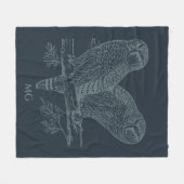Nacht Uilen Illustratie Fleece Deken (Voorkant (Horizontaal))