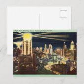 , Nacht Uitzicht, Bedrijfs District, Chicago Briefkaart (Voorkant / Achterkant)