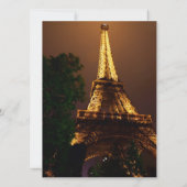 Nacht Uitzicht Eiffel Tower Weddenschap Kaart (Achterkant)