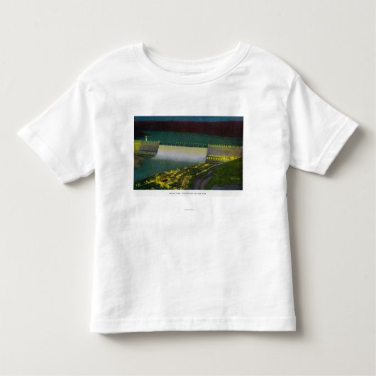 Nacht Uitzicht, Grand Coulee Dam Kinder Shirts (Voorkant)