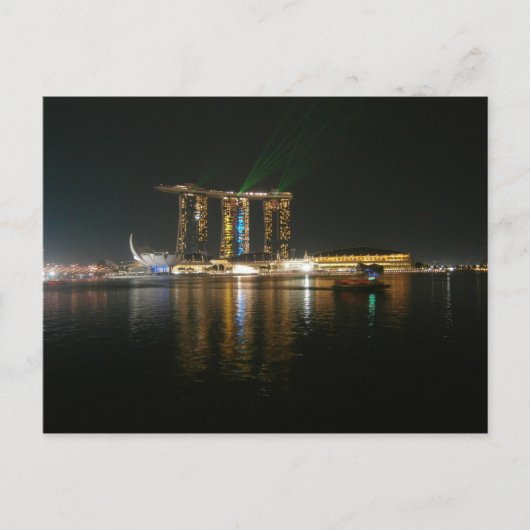 Nacht uitzicht Singapore Briefkaart (Voorkant)