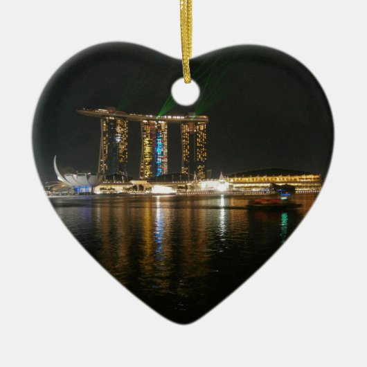 Nacht uitzicht Singapore Keramisch Ornament (Voorkant)