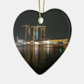 Nacht uitzicht Singapore Keramisch Ornament (Links)