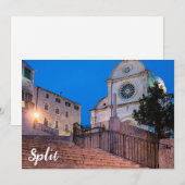 Nacht uitzicht trappen en kerk in Split, Kroatië (Voorkant / Achterkant)