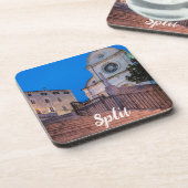 Nacht uitzicht trappen en kerk in Split, Kroatië Bier Onderzetter (Linkerzijde)