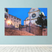 Nacht uitzicht trappen en kerk in Split, Kroatië Canvas Afdruk (Insitu (Houten vloer))