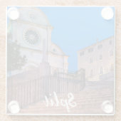 Nacht uitzicht trappen en kerk in Split, Kroatië Glazen Onderzetter (Achterkant)