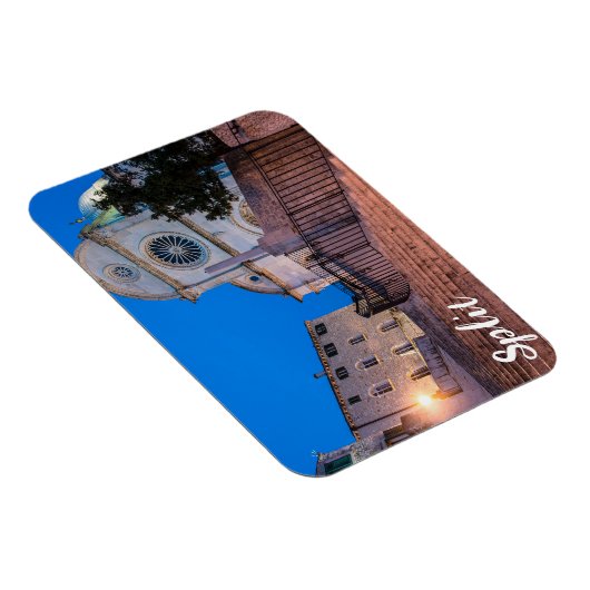 Nacht uitzicht trappen en kerk in Split, Kroatië Magneet (Rechterzijde)