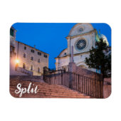 Nacht uitzicht trappen en kerk in Split, Kroatië Magneet (Horizontaal)