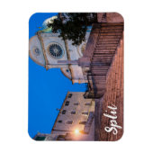 Nacht uitzicht trappen en kerk in Split, Kroatië Magneet (Verticaal)