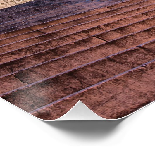 Nacht uitzicht trappen en kerk in Split, Kroatië Perfect Poster (Hoek)