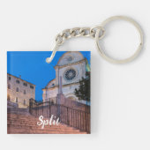 Nacht uitzicht trappen en kerk in Split, Kroatië Sleutelhanger (Achterkant)