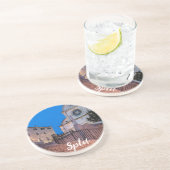 Nacht uitzicht trappen en kerk in Split, Kroatië Zandsteen Onderzetter (Zijkant)