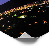Nacht uitzicht van Caracas City en Avila Poster (Hoek)