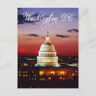 Nacht uitzicht van het Amerikaanse Capitol Briefkaart
