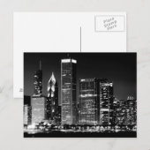Nacht uitzicht van het beroemde cityscape van Chic Briefkaart (Voorkant / Achterkant)