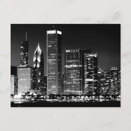 Nacht uitzicht van het beroemde cityscape van Chic Briefkaart (Voorkant)
