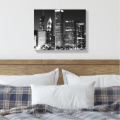 Nacht uitzicht van het beroemde cityscape van Chic Canvas Afdruk (Insitu (Slaapkamer))