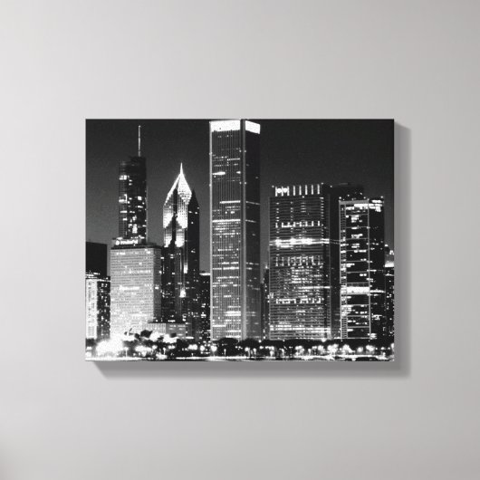 Nacht uitzicht van het beroemde cityscape van Chic Canvas Afdruk (Voorkant)